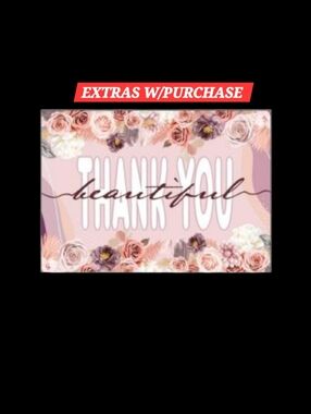 25ct. 4x6 Boho Floral Thank You Cards Bonus 3- Random Polymailers